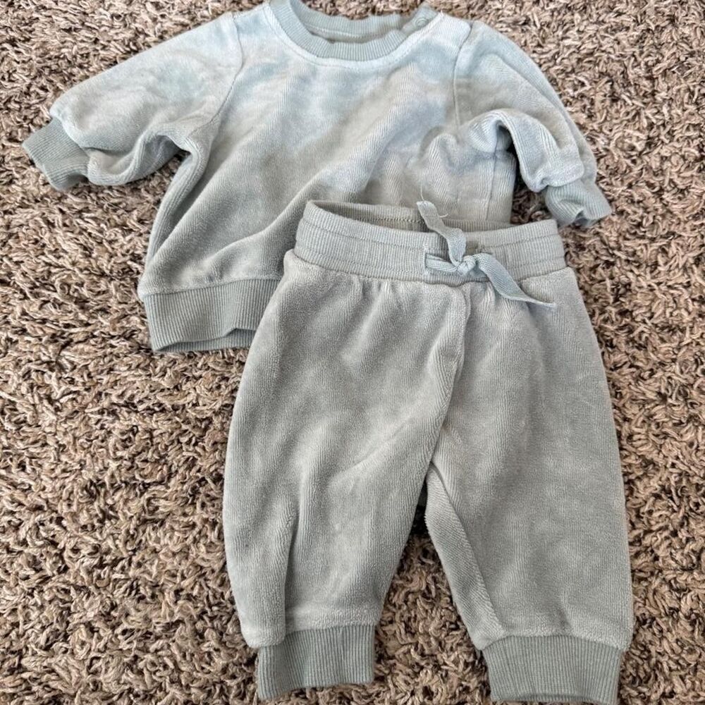 H-m Blue and Green Sleepsuits-babygrows